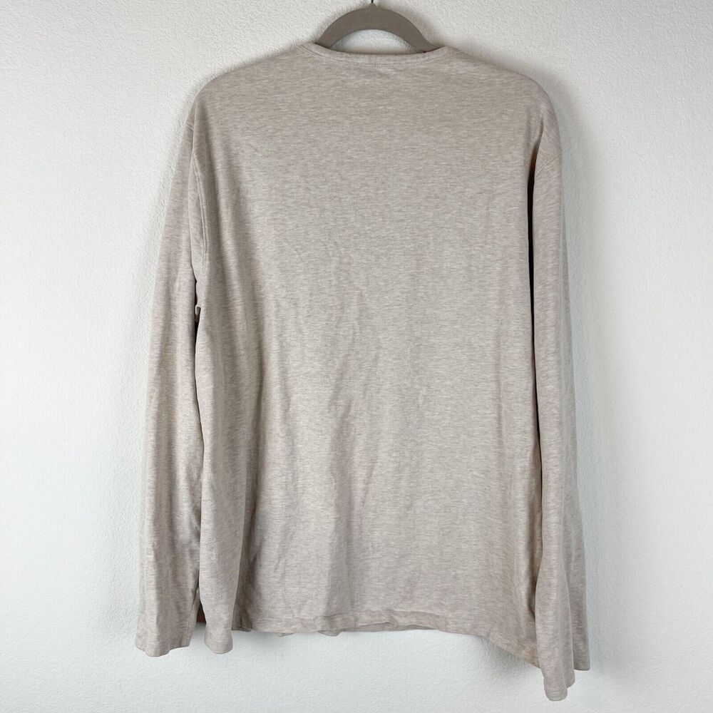 Vince Sueded Jersey Long Sleeve Henley Shirt Mens XL Beige Soft Classic Preppy - Picture 12 of 16